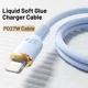 thumbnail image 4 of Cable de carga rápida PD USB C de 27W para iPhone 14, 13, 12, 11 Pro Max, XS, XR, tipo C a L, accesorios de carga rápida de silicona líquida, 4 of 5