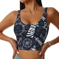 thumbnail image 2 of Haiem Anchors and Lighthouse Pattern Womens Sports Bra - U Neck Padded Low Impact Yoga Bra Workout Crop Top Gym Moisture-Wicking Workout Vest -Large, 2 of 9