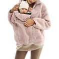 thumbnail image 2 of Baby Wearing Jacket Maternity Winter Clothes Maternity Coats for Women Women Fleece Zip Up 2 In 1 Baby Wearing Jacket Maternity Winter Coat Thicken Kangaroo Sweatshirt, Pink-XL, 2 of 7