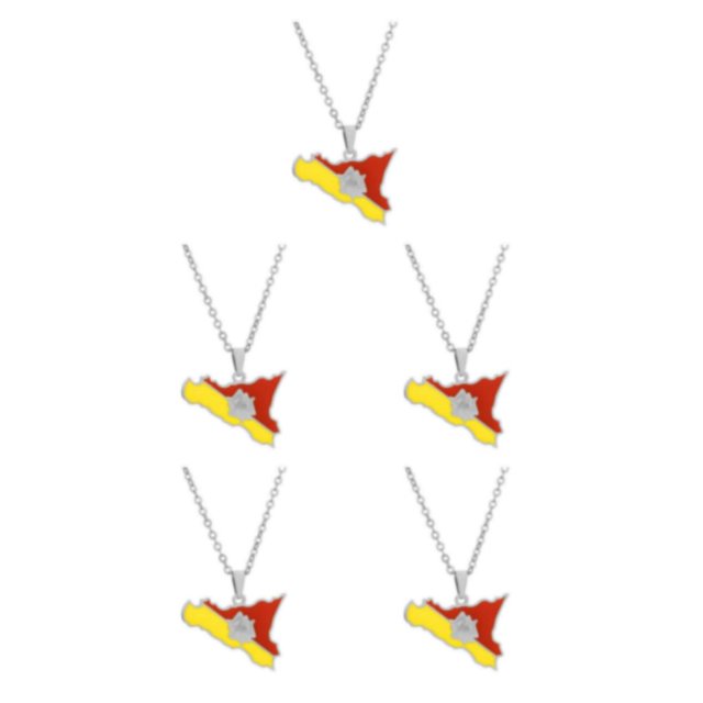 Maytalsory Collier Pendentif Adapté à Tous les Âges Toute Occasion Collier en Acier Inoxydable Déclaration avec Style Couleur Acier 5Set