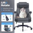 thumbnail image 2 of High Back Office Chair with Lockable Wheels, 400lbs Large Fabric Executive Desk Chair, Adjustable Lumbar Support Flip up Arms, Ergonomic Home Office Computer Chair with Storage Pocket, Grey, 2 of 9