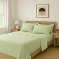 thumbnail image 1 of Comfy Bamboo World Series 90gsm 4pc Microfiber Bedsheets Sheet Set, Full Size Bed, Sage Green, 1 of 5