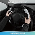 thumbnail image 5 of Leather Steering Wheel Cover - Made with PVC Leather - Anti-Slip, Universal Fit 14 1/2 inches to 15 inches - Gray, 5 of 16