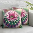 thumbnail image 3 of COMIO Cactus Pillow Covers Summer Green Cactus Succulent Plants Decorative Throw Pillow Cover Mexican Flower Cushion Cover Home Sofa Decorative Square White, 3 of 5