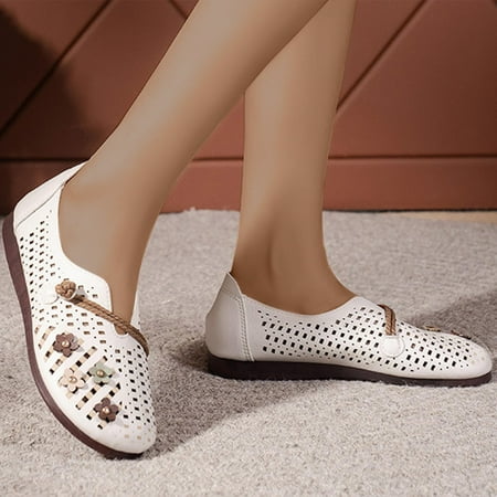

Lhked Women s Round Head Breathable Flat Bottom Soft Anti-slip Shallow Mouth Shoes