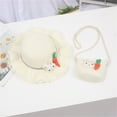 thumbnail image 2 of EnJoCho Kids Cute Girls Cartoon Rabbit Sunshade Hat Straw Beach Sun Hat + Straw Bag Casual Outdoor Caps for Toddler, 2 of 2