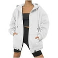 thumbnail image 2 of Sudaderas y chaquetas casuales con capucha de manga larga para otoño para mujer, sudaderas con capucha con cremallera, sudaderas casuales con cordón y bolsillos, abrigos para mujer, 2 of 6