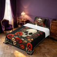 thumbnail image 3 of Homewish Death Skull Twin Sheets, Hippie Mushroom Flower Bedding, 3pcs, 1 Flat Sheet, 1 Fitted Sheet and 1 Pillowcase, 3 of 6