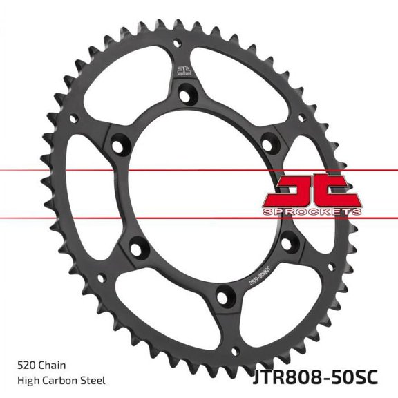 JT Steel Rear Sprocket | 50 Tooth | 520 | Self Cleaning (JTR808.50SC)