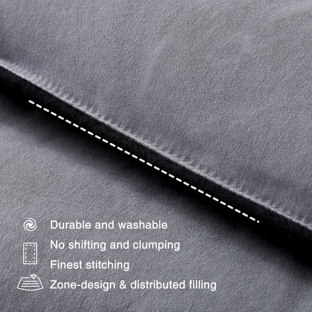 Sleep Zone King Size Comforter Duvet Insert, Down Alternative Reversible Comforter, Lightweight, Soft and Breathable Bedding All Season, A Side Black + B Side Grey