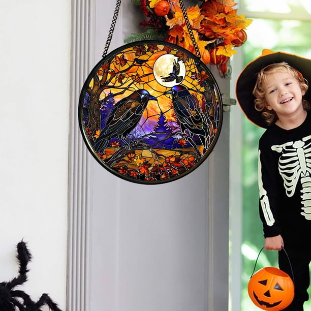 Xihbxyly Letrero Colgante de Calavera Acrílica, Efecto Luminoso, Exquisita Decoración de Halloween, Ligero y Fácil de Colgar, para Uso En Interiores y Exteriores, Perfecto para Fiestas y Eventos, Tam
