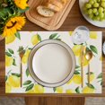 thumbnail image 4 of Yellow Lemons Placemats Set of 4, Summer Citrus Fruits Leaves Country Vintage Placemats for Dining Table, Place Mats for Kitchen Tabletop, Waterproof Wipeable Dining Table Mats Set, 4 of 9