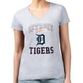 thumbnail image 4 of Women's G-III 4Her by Carl Banks Heather Gray Detroit Tigers Super-Slim Fit Lightweight Team Logo Graphic V-Neck T-Shirt, 4 of 5