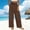 Brown women wide leg pants a1, variant on Cagogo Women Wide Leg High Waisted Pants Summer Casual Loose Flowy Palazzo Trousers with Pockets for Beach Work Lounge Fashion Clothes, Dark Blue S