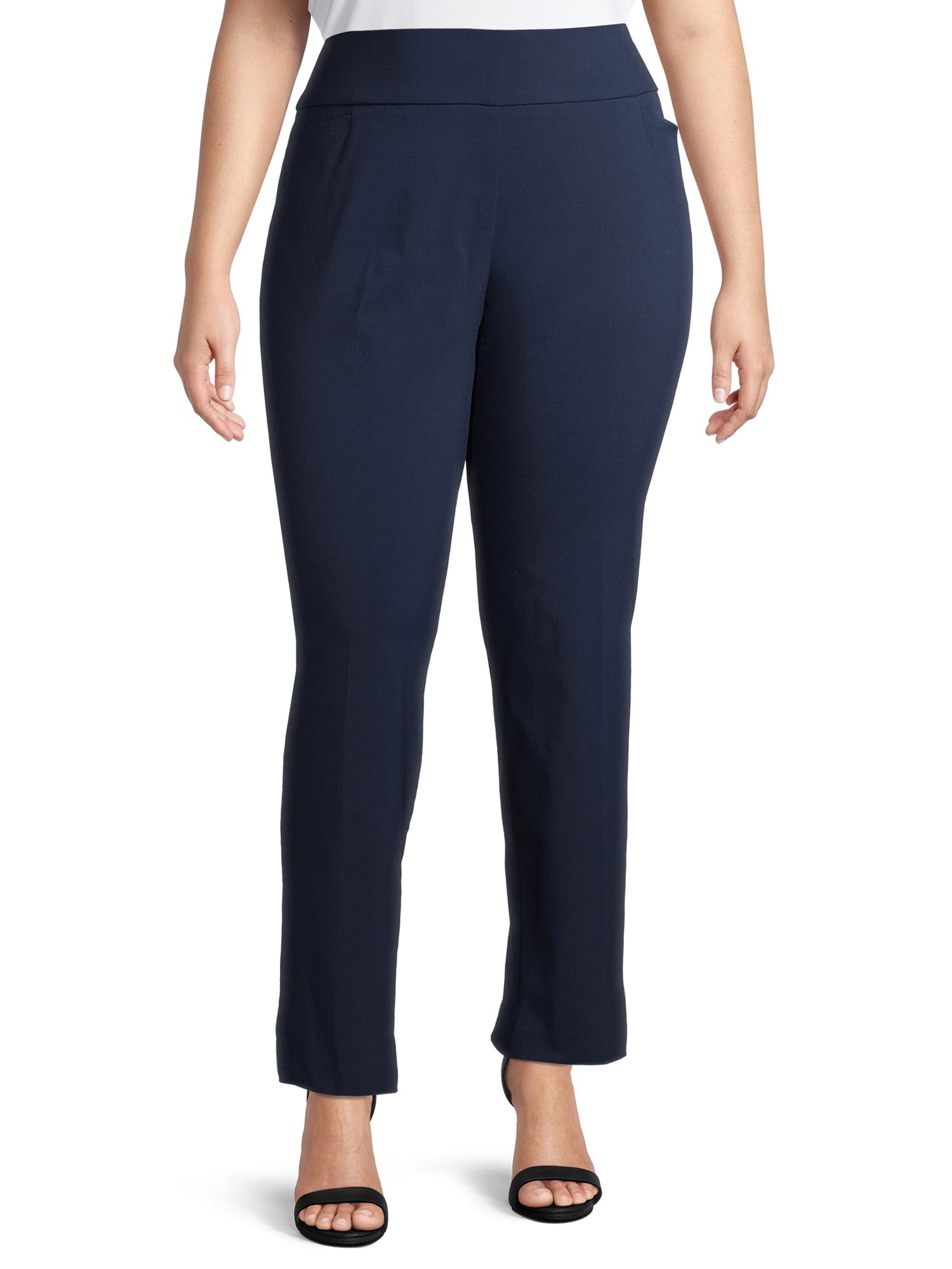 Terra & Sky Women's Plus Size Slimming Stretch Capris - Walmart.com