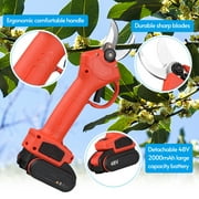 48V Cordless Electric Pruning Shears Portable Garden Shears Tree Trimmer Branch Cutter with Lithium Battery Adapter for Gardening