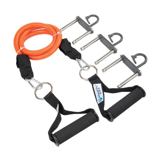3 bandas de resistencia con anclajes de pared y asa para entrenamiento pesado. Banda Naranja
