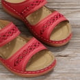 thumbnail image 3 of Sandalias de cuña para mujer con soporte para el arco, zapatillas de casa con puntera abierta para interiores y exteriores, 3 of 9