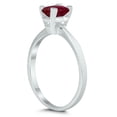 thumbnail image 2 of SZUL Women's Emerald Shaped 6X4MM Ruby Solitaire Ring in 10K White Gold, 2 of 4