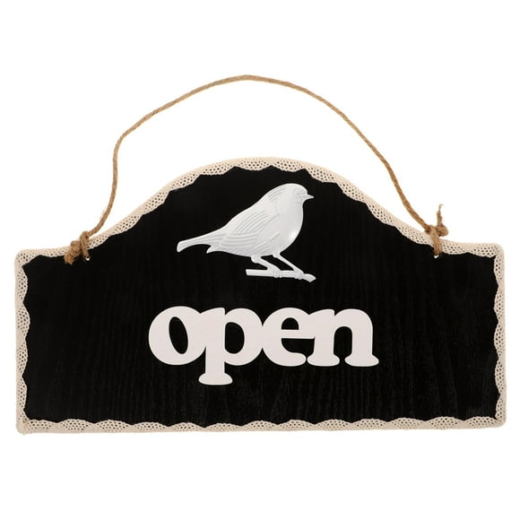 Open Closed Sign Hanging Open Signs Bird Reversible Shop Open Signs Double Sided Sign For Business Door Sign Coffee Shop Hanging Wood Plaque Black