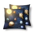 thumbnail image 1 of GCKG Solar System Planets Orbiting Sun Throw Pillow Covers 18x18 inches Set of 2, 1 of 3