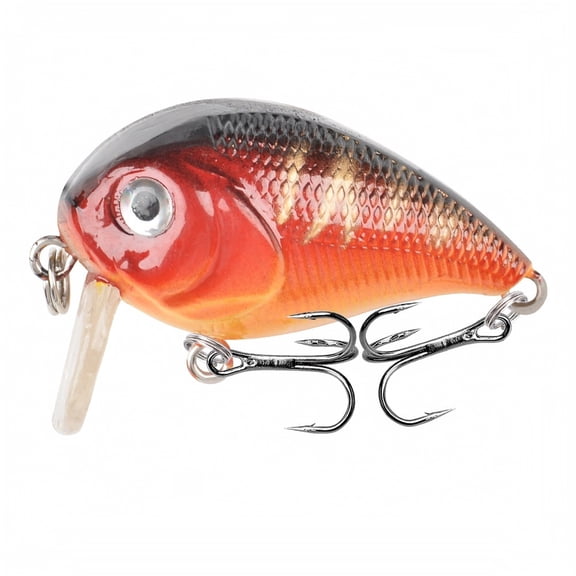 MInHoues Floating Crankbait Fishing Lure, 1.77" Hard Plastic Artificial Swimbait with Treble Hooks, Realistic Wobbling Bait for Bass and Trout, Freshwater Saltwater Tackle Gear