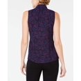 thumbnail image 2 of Anne Klein Womens Sleeveless Button Up Shirt, Blue, 10, 2 of 3