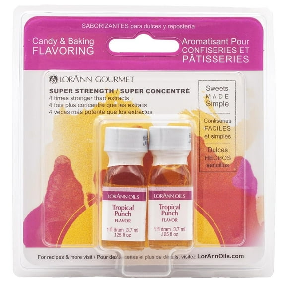 LorAnn Oils Super Strength Flavoring - Used For Candy Making, Flavoring, Baking, Hard Candy, and Flavor Oils - Natural Flavors 4X Stronger Than Extracts - Tropical Punch (Passion Fruit), 1 fl dram