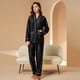 thumbnail image 4 of Pijamas Victoriano Gibobby Conjunto Ropa Casual Transpirable y Absorbente Manga Larga Color Sólido Mujer Negro XL, 4 of 5