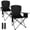 Black, variant on Camping Chairs for Adults 2 Pack, Folding Chair with 4-Can Cooler Bag & Cup Holder, Portable Heavy Duty Outdoor Chair with Mesh Back for Camping, Beach, Lawn, Fishing, Blue
