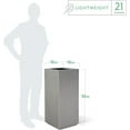 thumbnail image 3 of PolyStone Kensington Tall Modern Outdoor/Indoor Column Planter, 16” L x 16" W x 36" H, Lightweight, Heavy Duty, Weather Resistant, Polymer Finish, Commercial and Residential - Gray Granite, 3 of 5
