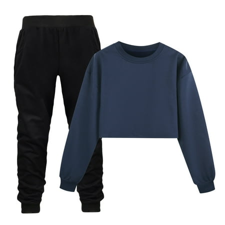 

Boys Shorts Sets Size 111 Kids Toddler Baby Girls Boys Autumn Winter Solid Cotton Long Sleeve Hooded Hoodie Pants Set Clothes Z18-Navy