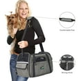 thumbnail image 3 of Transportín para mascotas de lado suave, cómodo, 17 pulgadas, para viajes en avión, bolsa de mano portátil para perros para animales pequeños, gatos, gatitos, cachorros, gris humo, 3 of 5