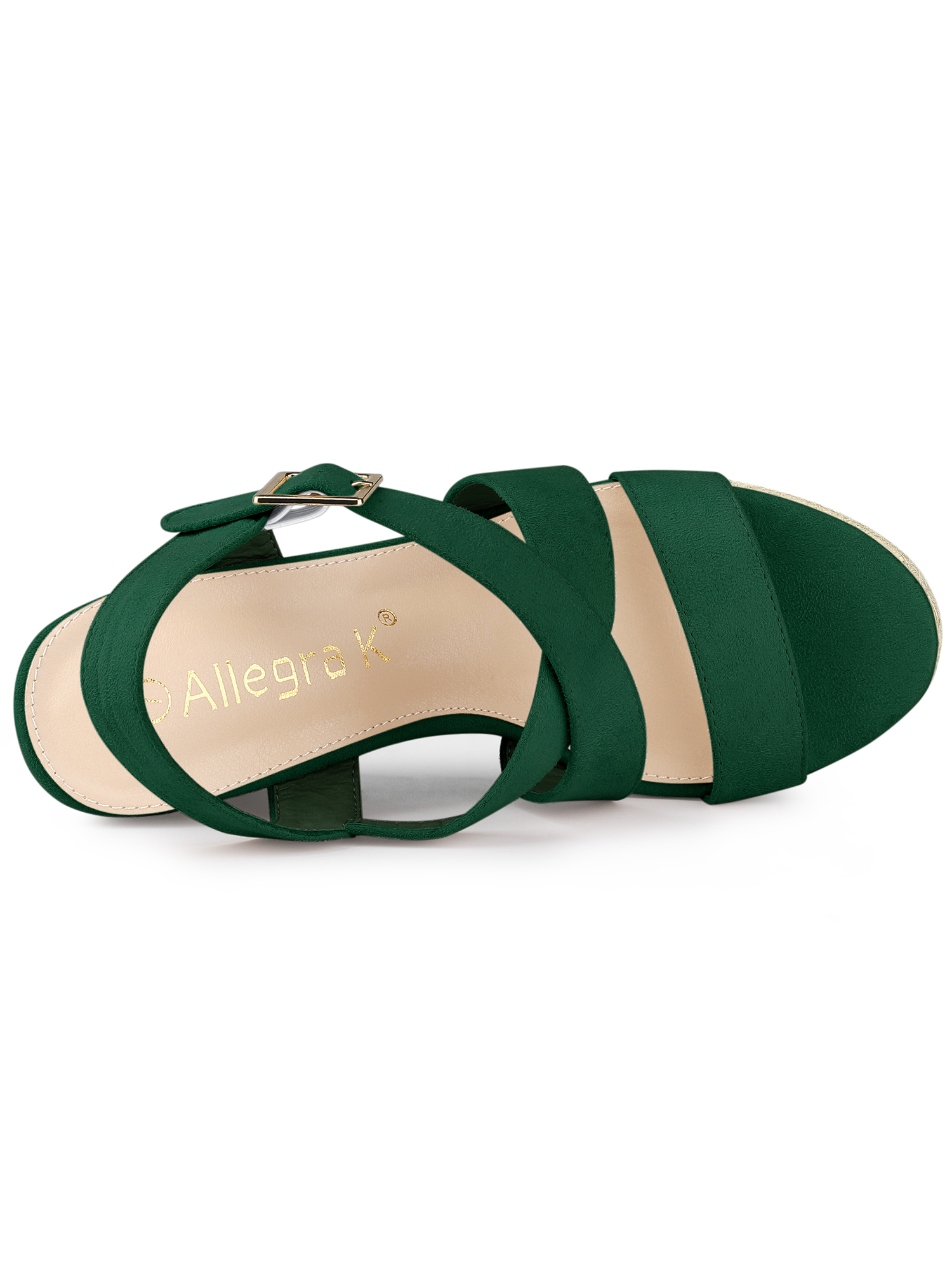 DARING DIVA Women's Stylish Espadrilles Platform Slingback Wedges Sandals Green 8.5
