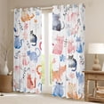 thumbnail image 2 of Homewish Funny Colorful Cat Curtains Pack of 2 (42x84 Each) for Kids, Kawaii Kitten Animal Curtains Blackout, Cartoon Cherry Blossoms Bedroom Curtains, Curtains and Drapes Bedroom Decor, 2 of 6