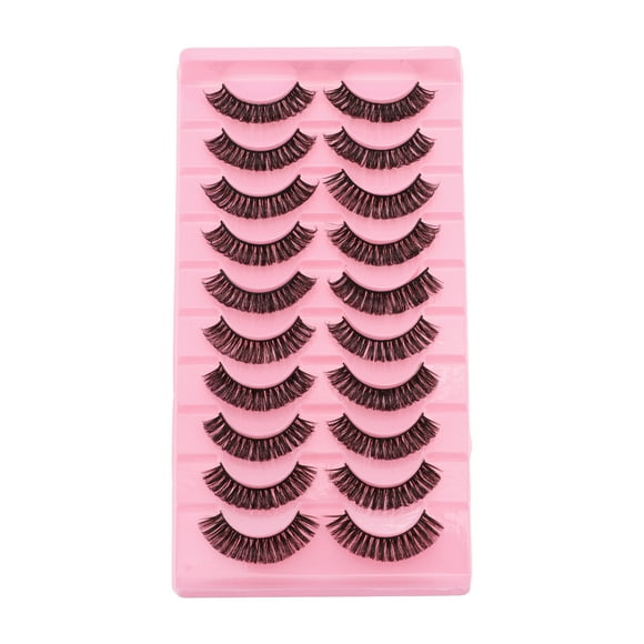 Unique Bargains 10 Paires de Faux Cils pour Maquillage Noir DH06-03