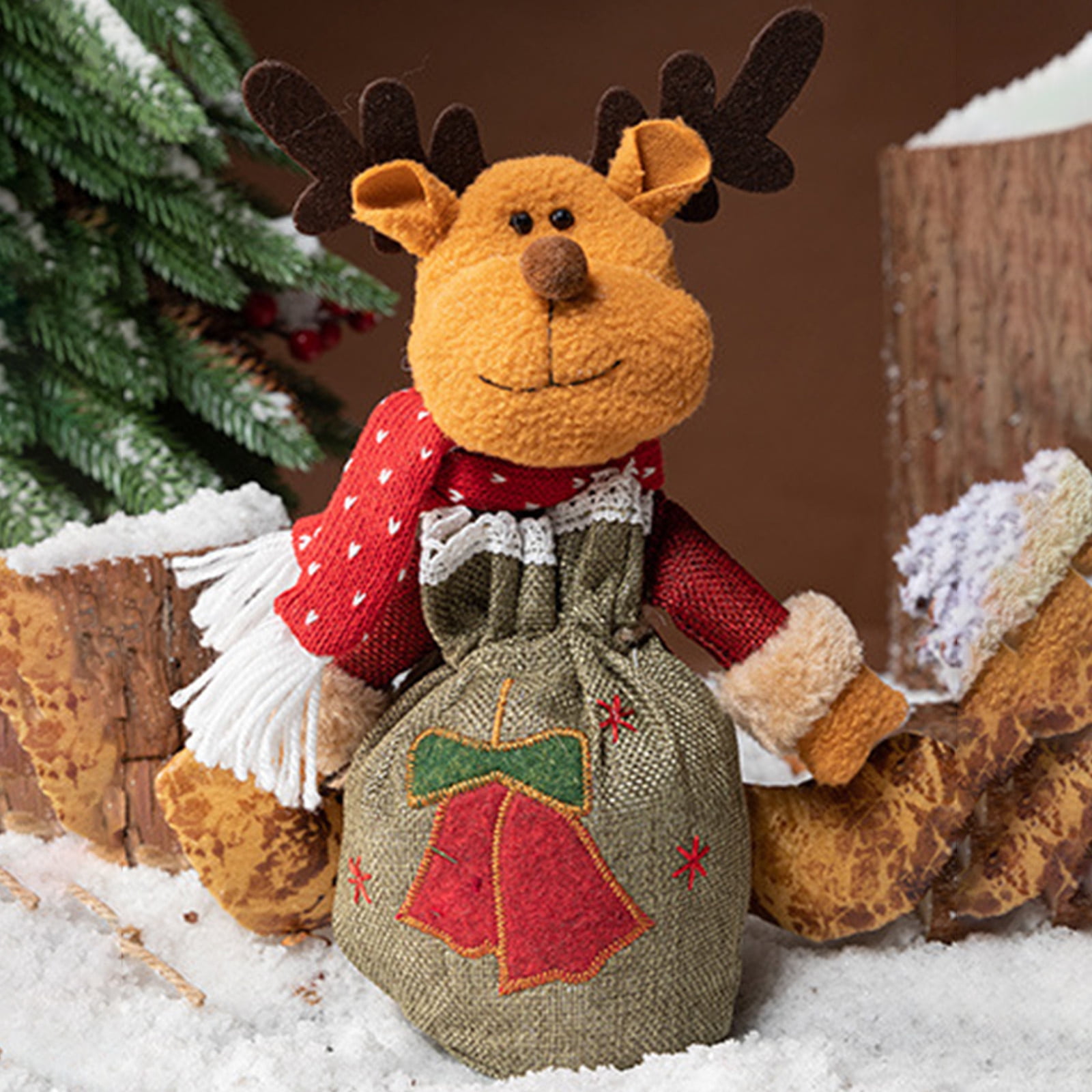 Dvkptbk Christmas Apples Bag Christmas Doll Gift Bag Drawstring