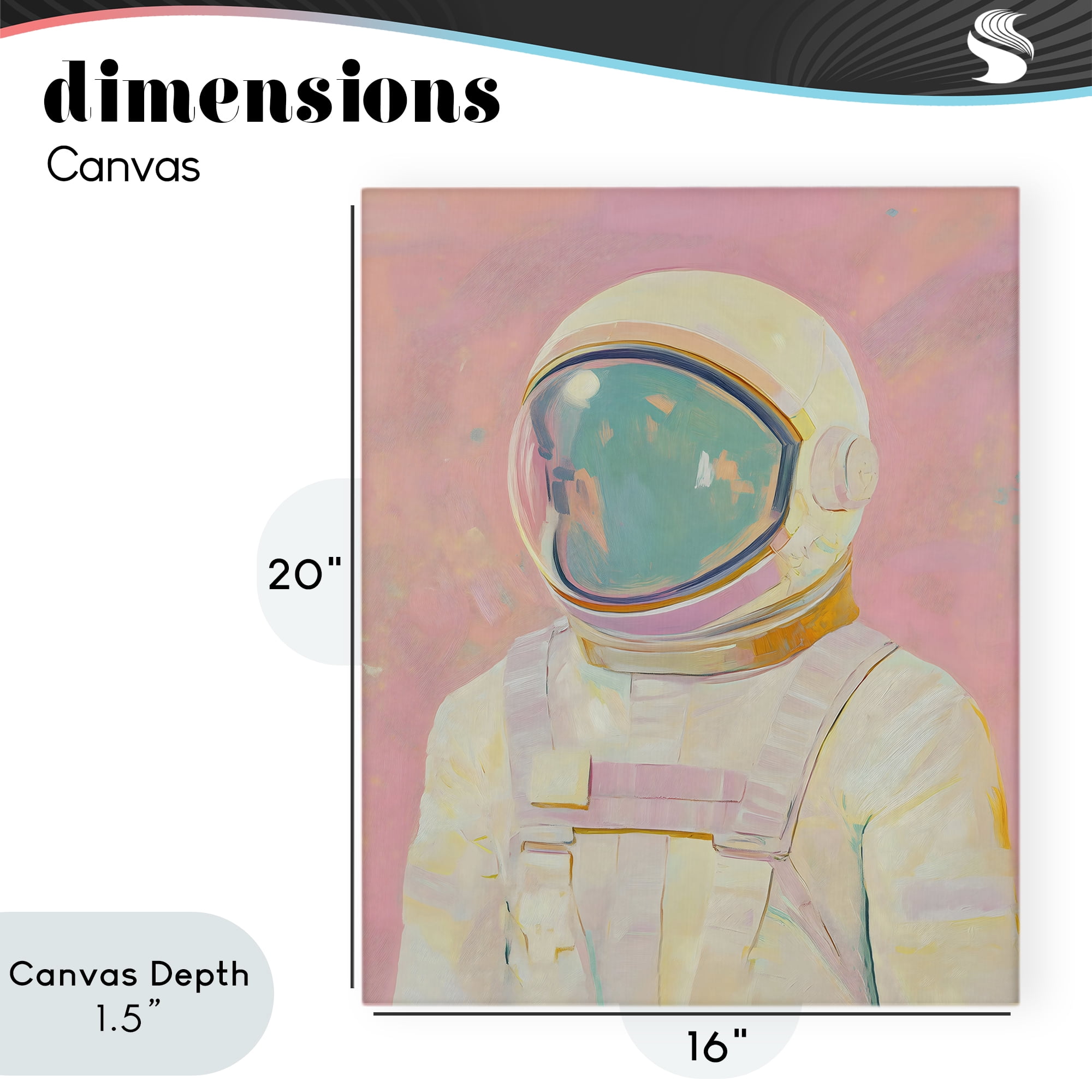 Stupell Industries Astronaut Portrait in Pink Dream Canvas Wall Art, design by The Prints Vibe