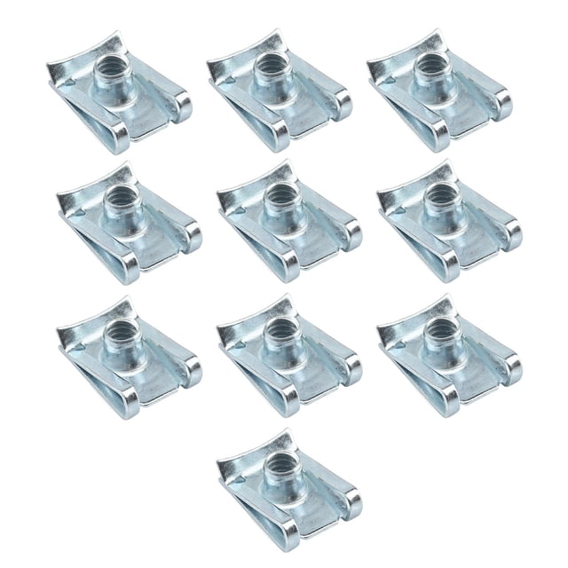 Almencla 10x M6 U Type Clip Assortment Set Accessories Repair U Shaped Nut Auto Car Metal