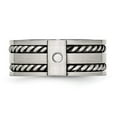 thumbnail image 4 of Stainless Steel Antiqued and Brushed with CZ Twisted 9.00mm Band, 4 of 8