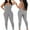 Gray, variant on Idoravan Women's Plus Size Tops Clearance Womens Sleeveless Backless Waist Closing Jumpsuit Solid Color High Waist Tight Sports Yoga Jumpsuit