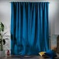 thumbnail image 2 of 3S Brother's Solid Luxury Matte Velvet Soft Curtains Set of 2 Panels Hanging Back Tap & Rod Pocket Home Décor Bedroom Kitchen Office Windows Room Darkering ( Blue-52"x63"), 2 of 6