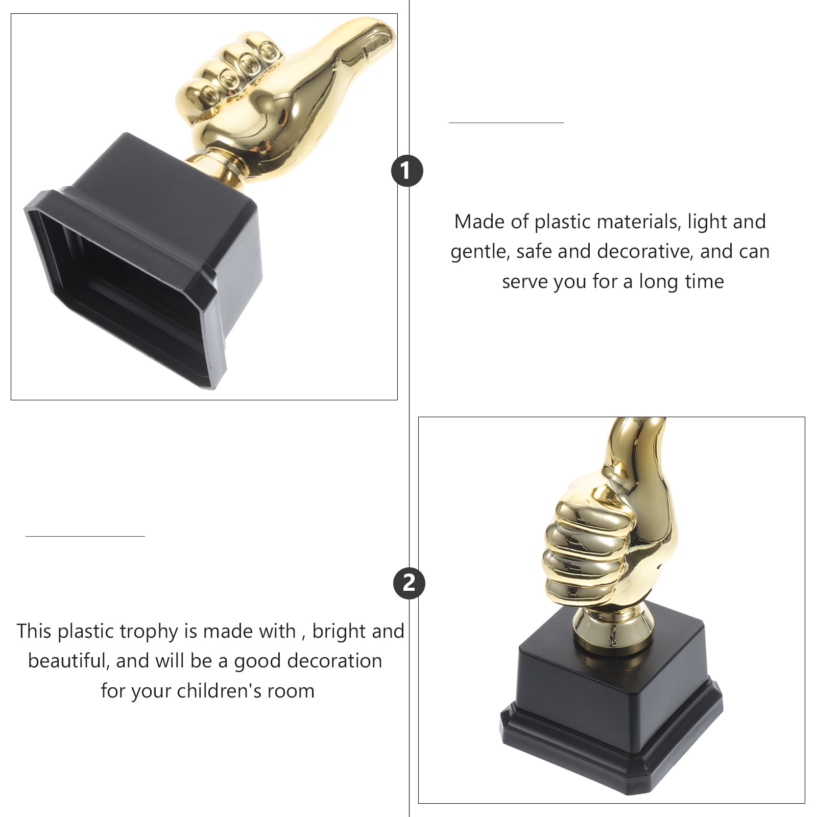 unbranded 8 Pcs Inflatable Trophy Game Party Prize Men and Women Child 13X6.3cm Golden