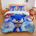 thumbnail image 2 of Juegos de cama tamaño king de Sonic The Hedgehog, sábanas con estampado de anime Harajuku, fundas de edredón para cosplay, fundas de almohada, funda de edredón para dormitorio, 2 of 5