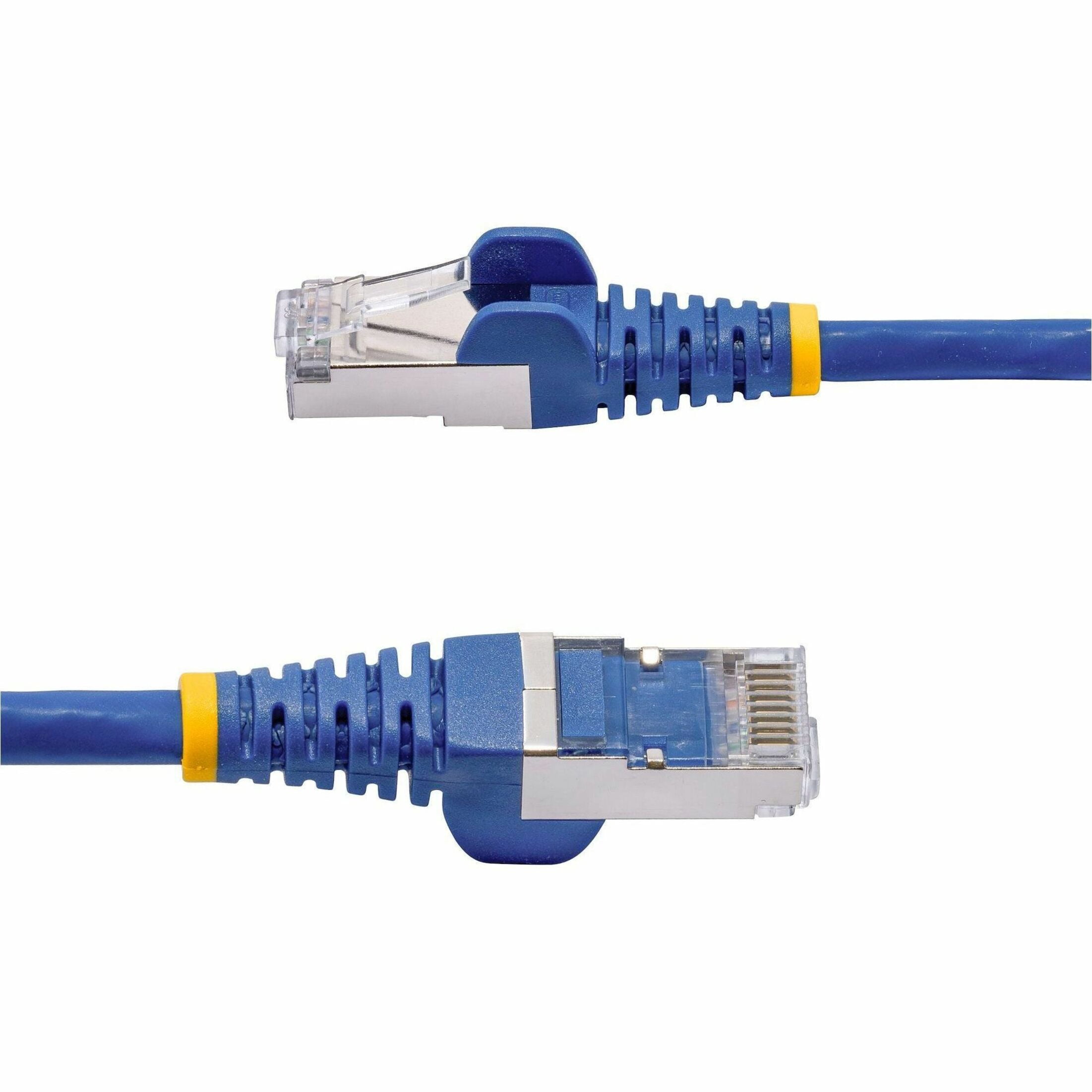 StarTech 6in Blue CAT8 Ethernet Cable Snagless RJ45 25G/40G 2000MHz 100W PoE S/FTP 26AWG Pure Bare Copper LSZH Network Patch Cord