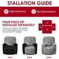 thumbnail image 2 of Dznils Funda para Sillón Reclinable Estampada Funda Elástica para Sofá Reclinable de Poliéster, Gris Negro, 2 of 10