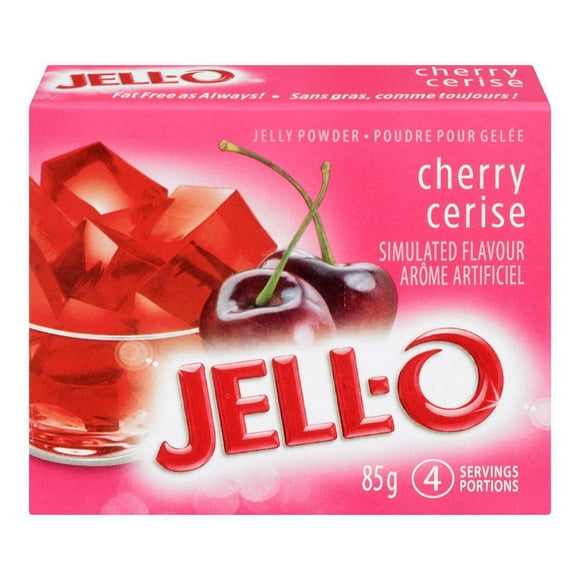 Jell-O Cherry Jelly Powder, Gelatin Mix, 85g