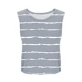thumbnail image 5 of Womens Stripe Workout Tank Tops, Side Slit Loose Fitting Athletic Sleeveless Yoga Tank Blouse Sports Casual Gray S, 5 of 8