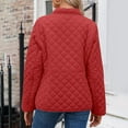 thumbnail image 5 of Dezsed Women's Winter Quilted Jackets Lightweight Long Sleeve Button Down Puffer Jacket Padded Coats Outerwear with Pockets Red XXXL, 5 of 9
