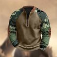 thumbnail image 5 of YUGYXL Quarter Zip Pullover for Men Printed Sweatshirts Long Sleeve Vintage Style Pullover Casual Slim Fit Shirts D Camouflage XL, 5 of 5
